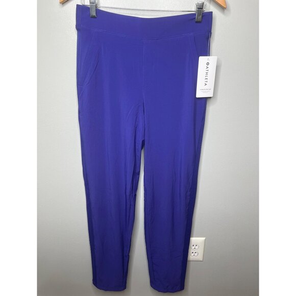Athleta Brooklyn Lined Pant Womens Purple Ribbed Waist Size 8 - Picture 5 of 16